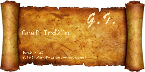 Graf Irén névjegykártya